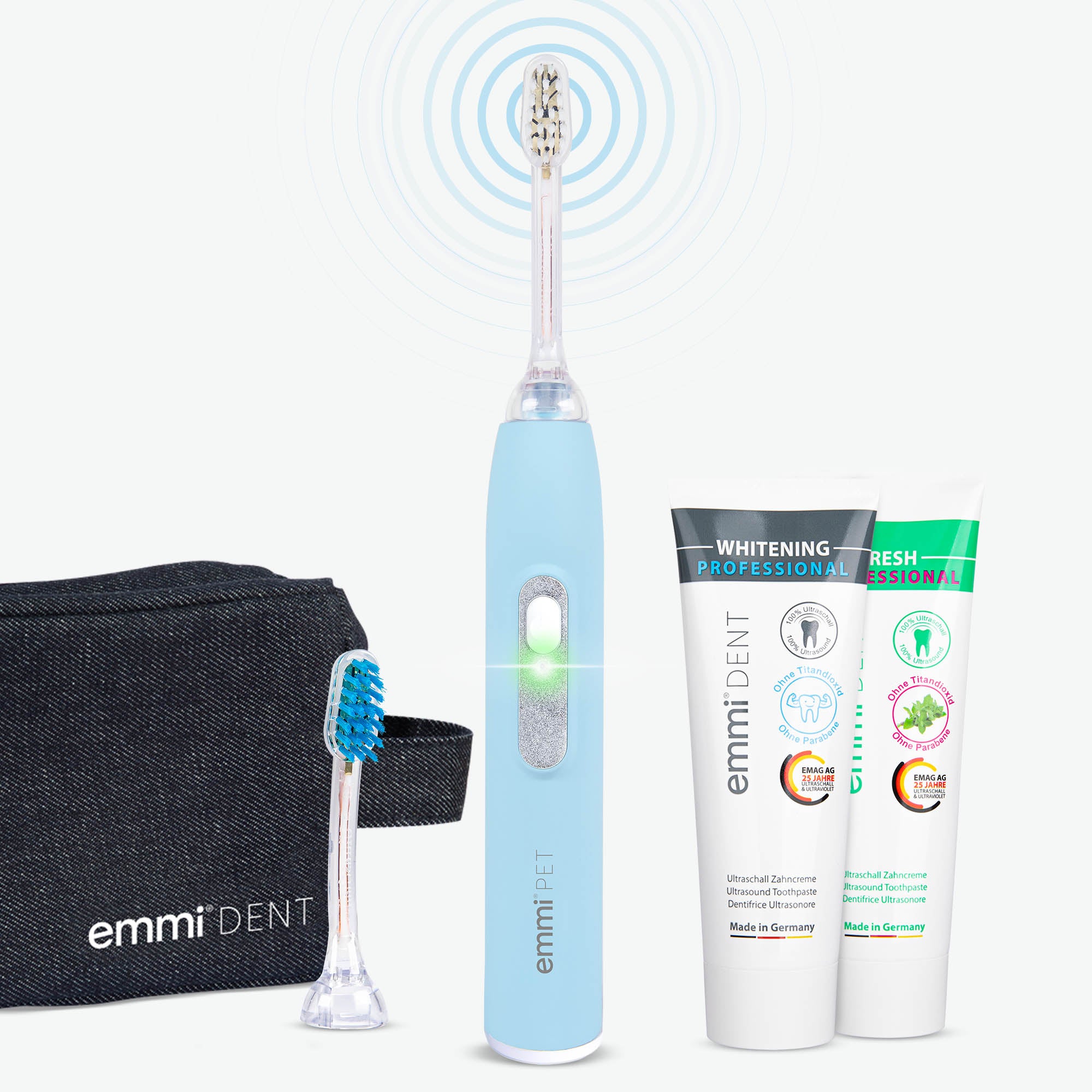 Brosse à dents à ultrasons, kit de dents blanches métalliques