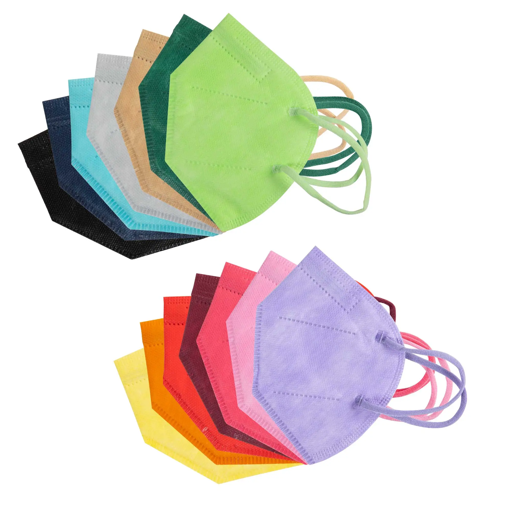 Maschera di protezione respiratoria FFP2 a 5 strati verde neon *1 pezzo*.