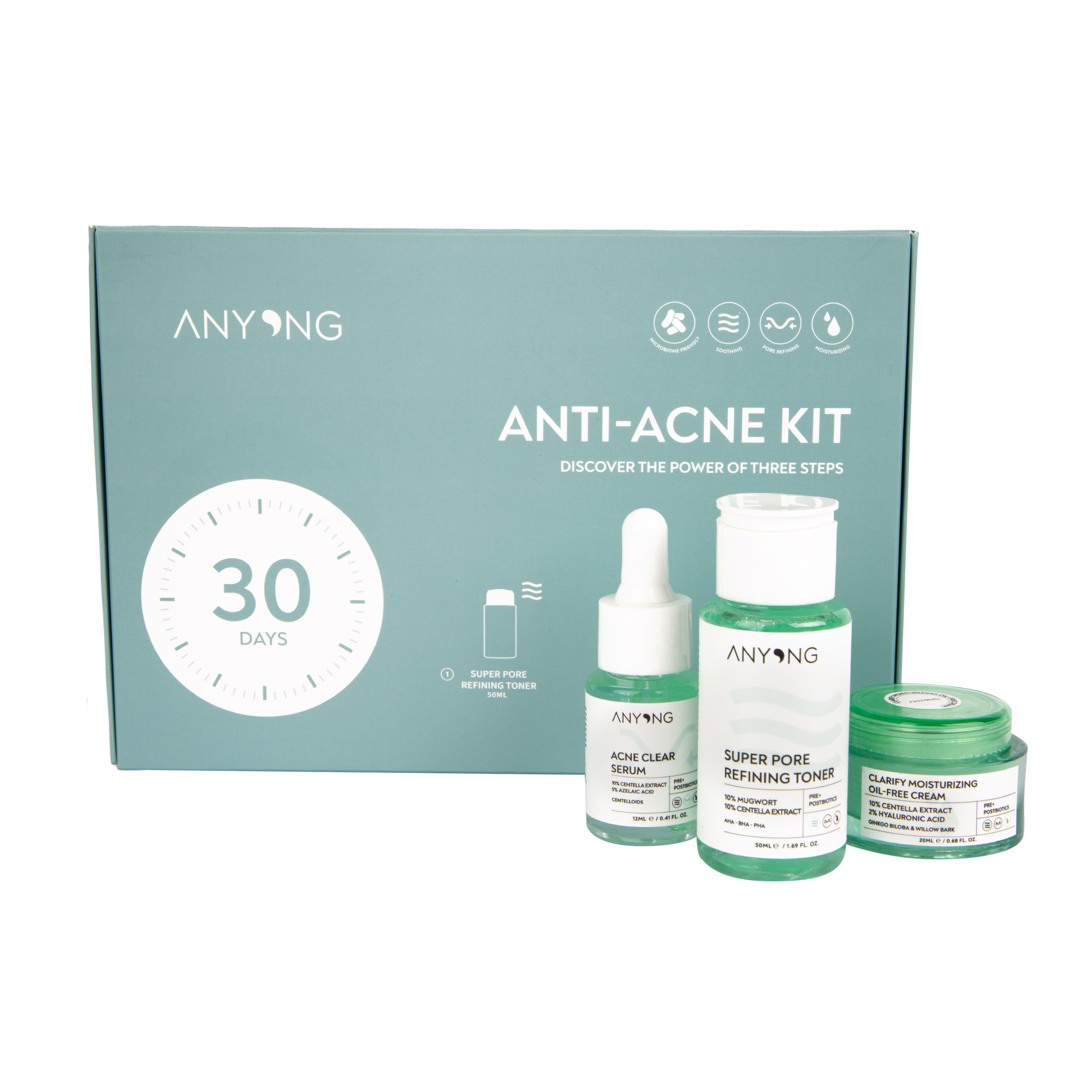 Siero viso anti-acne set 30 giorni